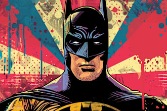 draw custom superhero pop art portrait