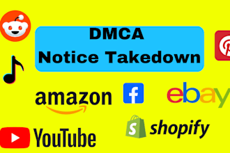 send dmca takedown notice on shopify,reddit,facebook,tiktok,twitter,onlyfans etc