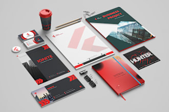 design letterhead, business card, and stationery brand kit items