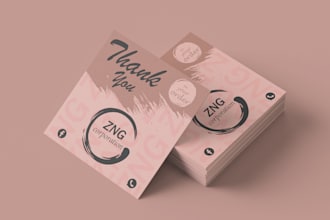 design gift card, thank you card and product insert card