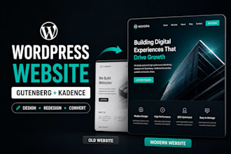 design or redesign a wordpress website with gutenberg and kadence