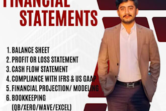 prepare balance sheet, profit and loss and financial projections