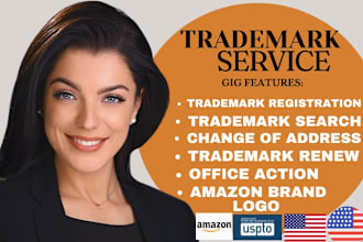 do trademark registration, search and patent check for amazon brand at uspto