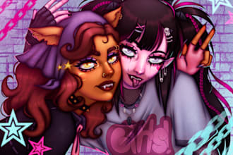 draw fanart, anime, original characters art in unique style