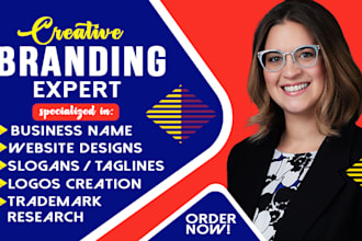do business name, company name, brand name, slogan and creative logo