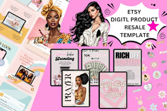 design etsy digital products with mockups and templates