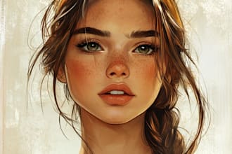 draw beautiful character and portrait