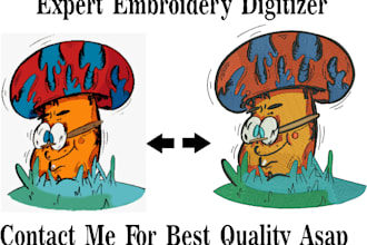 digitize image for embroidery digitizing design, convert to dst 1 hour