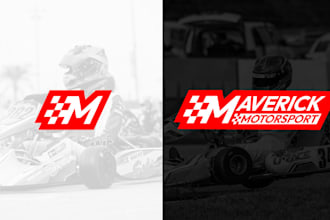 design a professional racing driver, race team logo