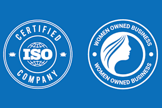 create custom iso and women owned business logo and include your website