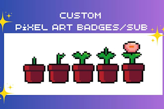 design custom pixel art twitch,discord badges,emotes