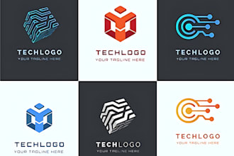 design unique tech, crypto, security and technology logo