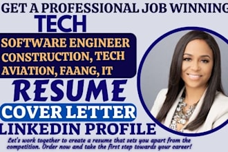 write engineering, tech construction faang aviation, software engineering resume