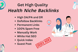 do medical, pharmacy, health and fitness guest post contextual backlinks