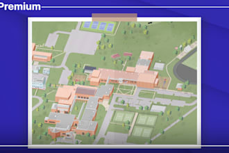 create a beautiful campus map illustration