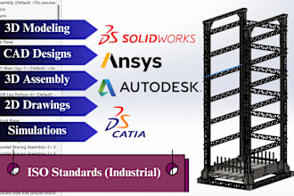 create solidworks 3d modeling cad, technical drawings, simulations