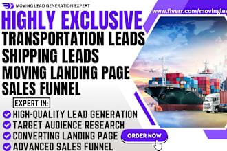 generate quality shipping leads transportation leads moving landing page funnel