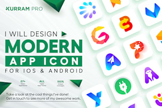 modern app icon logo for ios and android