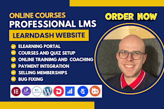 design wordpress lms website using learndash, learnpress tutor lms pro buddyboss