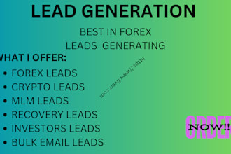 generate crypto leads, investor leads, forex leads, mlm leads, lead generation
