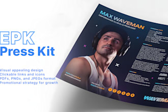 design clickable speaker press kit epk music media kit one sheet musicians epk