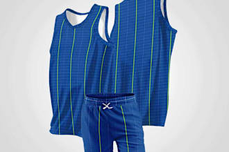 do professional sportswear mock up and sizing design