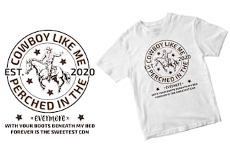 retro vintage camping or western t shirt design and 24h services