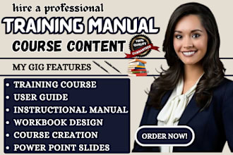 create online course content instruction training manual workbook ppt slide