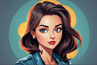 raw cartoon vector portrait illustration from your photo