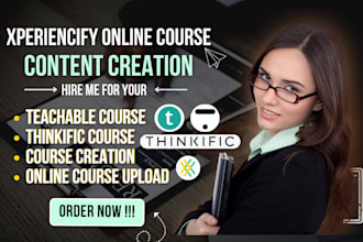 setup online course content in xperiencify, teachable, thinkific, lesson plan