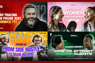 create professional podcast thumbnail for youtube