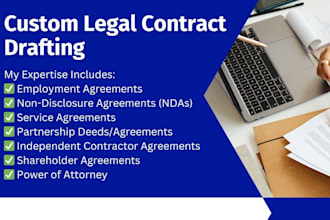 draft legal contract like nda, service agreement, partnership agreement, etc