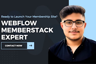 build webflow membership website, lms, and subscription website with memberstack