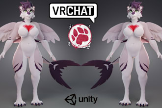 make custom vrchat avatar, 3d furry or anime, nsfw fursona, 3d vtuber model