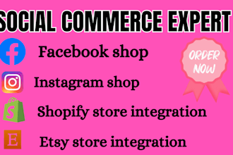 setup facebook shop instagram shopping and integrate with shopify etsy store