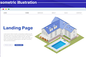 design a unique isometric website graphic