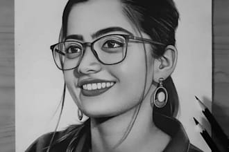 do realistic pencil illustration portrait drawing from photo
