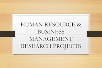 do human resource, strategic management, leadership and business plan research