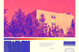 design you a vintage style brutalist album cover