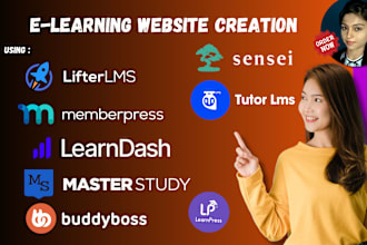 design elearning website using learndash,tutor lms, lifterlms, learnpress