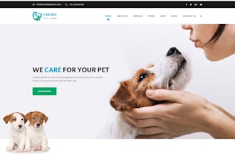 design wordpress website for dogs, cats, pet training, pet care, pet supplier