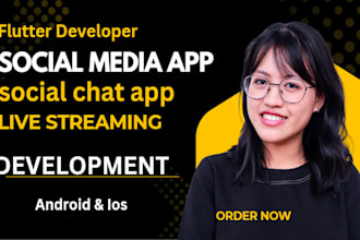 develop a social media app like instagram, dating app live streaming app