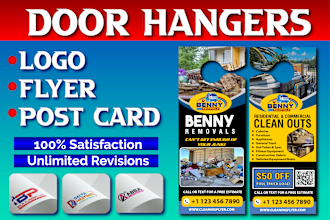 design hvac, lawn care, pressure wash, roofing, door hanger, flyer and logo