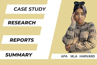 do case study analysis, research and summary writing