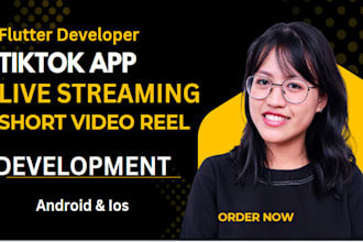 provide tiktok clone app, tik tok app for both android ios and admin panel