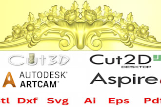 create professional cnc wood cutting 2d 3d designs