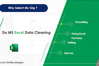do ms excel data cleaning, formatting, fix excel formulas and macros