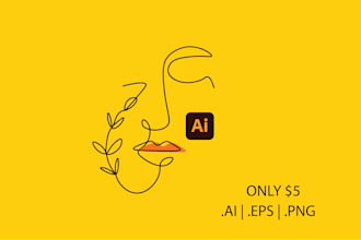 draw an illustration with continuous one line art
