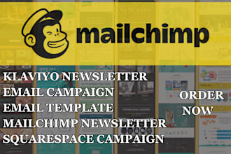 do mailchimp newsletter klaviyo email marketing flow, wix squarespace campaign