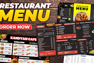 design a stunning restaurant menu in canva